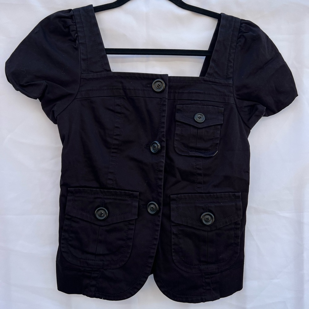Marc Jacobs Black Button Top